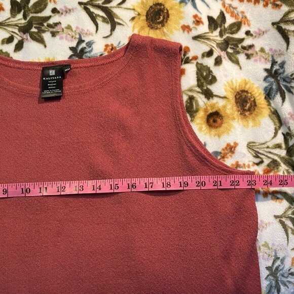 Kaliyana Tank Top Womens M Pink Made Canada Boho Oversized Stretch Jersey Knit - Picture 4 of 6
